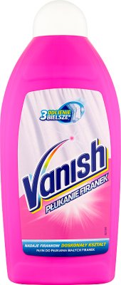 Vanish Liquid para el enjuague de cortinas blancas.