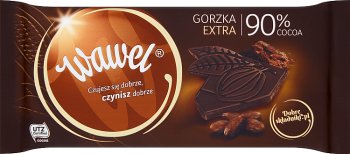 Wawel Oscuro 90 % de chocolate negro 100 g