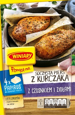 Idée Winiary pour ... Papyrus Juicy poitrine de poulet avec l'ail et les herbes 25 g