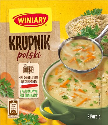 Weinkellerei Unsere Spezialität: Polnische Krupnik-Suppe