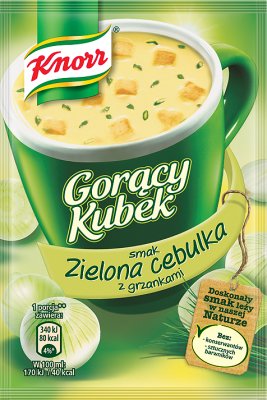 Knorr taza caliente cebolla verde con trocitos de pan