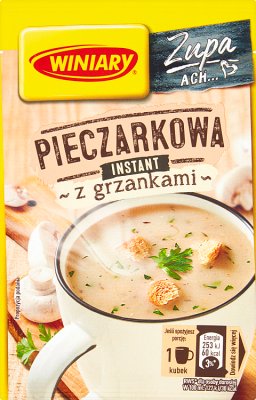 leckere Pilzsuppe mit Croutons