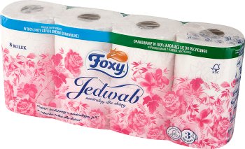 Foxy Jedwab biały trzywarstwowy papier toaletowy
