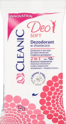 Cleanic Dezodorant w chusteczce z jonami srebra Deo Soft