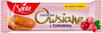 Sante ciasteczka owsiane z żurawiną