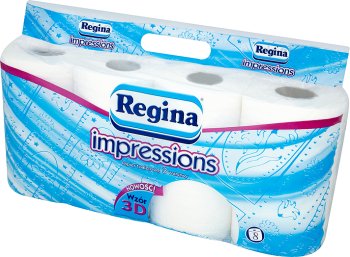 Regina impressions toilet paper 3 layers of 8 rolls