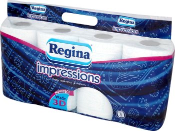 Regina impressions toilet paper 3 layers of 8 rolls