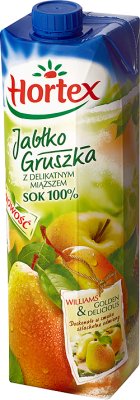 100% juice apple, pear pulp with cząstakami