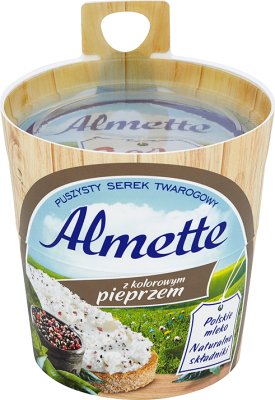 , Almette fromage crémeux avec la couleur de poivre