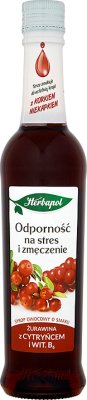 Herbapol Odporność na stres i zmęczenie syrop owocowy o smaku żurawina z cytryńcem i magnezem
