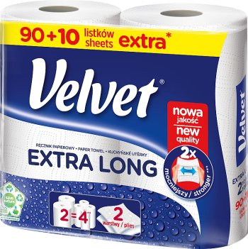 Velvet Czysta Biel Najdłuższy ręcznik papierowy 2-warstwowy miękki jak aksamit