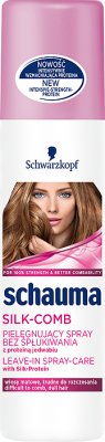Schwarzkopf Schauma Jedwabista Rozczesywanie pielęgnujący spray bez spłukiwania włosy matowe, trudne do rozczesania