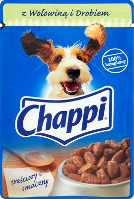 Chappi mokra karma pełnoporcjowa dla dorosłych psów w saszetkach z wołowiną i drobiem