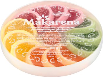 Pomorzanka Makarena owocowa arena galaretki o smakach owocowych w cukrze