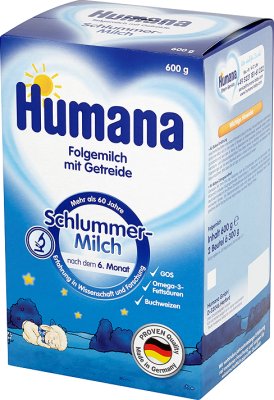 für eine gute Nacht auf Folgemilch mit Zusatz von Getreide