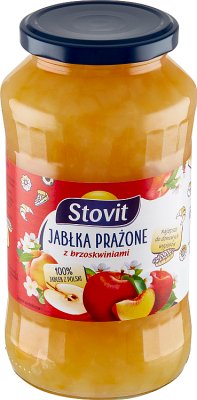 Stovit Äpfel und Pfirsiche, geröstet mit Zucker