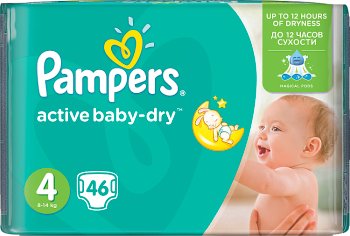 Pampers pieluchy Active Baby dry 4 maxi, 7-14 kg