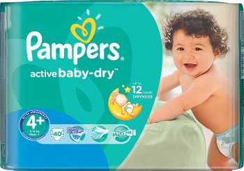 Pampers pieluchy Active Baby dry 4+ maxi plus, 9-16 kg