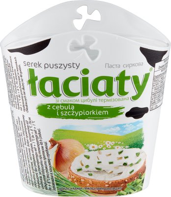 Łaciaty serek śmietankowy puszysty  z cebulką i szczypiorkiem