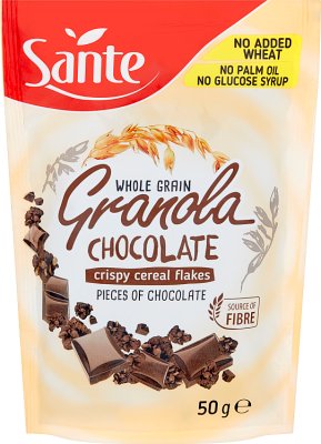 el chocolate Sante gronola, piezas de cereales de chocolate