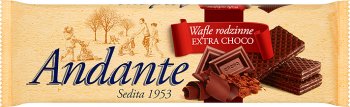 Andante wafle kakaowe z nadzieniem o smaku czekoladowym