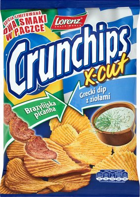 Crunchips X-Cut chipsy Brazylijska picanha & Grecki dip z ziołami