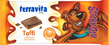 Terravita Kids Scooby-Doo czekolada nadziewana mleczna z nadzieniem o smaku Toffi