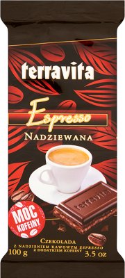 Terravita Espresso czekolada nadziewana z nadzieniem Kawowym z dodatkiem kofeiny