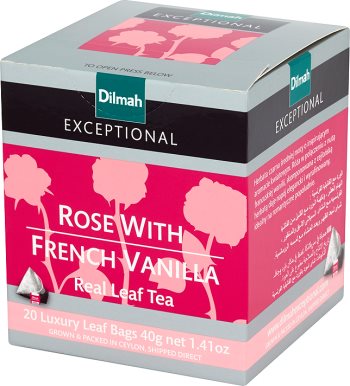 Dilmah Exceptional black tea with a floral aroma with a hint of French vanilla
