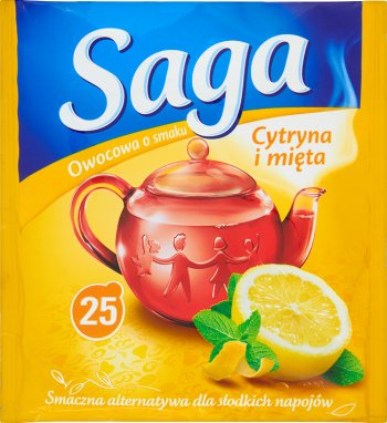 Saga herbata owocowa 25 torebek cytryna i mięta