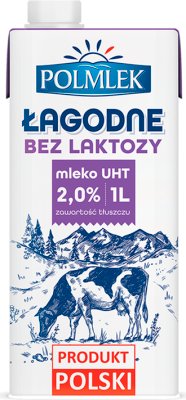 Polmlek Łagodne mleko UHT 2% bez laktozy Polmlek