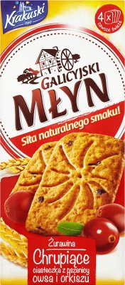 Galician mill crunchy cookies with wheat, oats and spelled cranberry