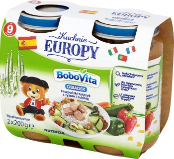 BoboVita Kuchnie Europy Hiszpański tuńczyk z ryżem i cukinią dwupak 2 x 200 g