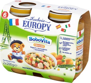 BoboVita Kuchnie Europy Ragout z kurczakiem i warzywami dwupak 2 x 200 g