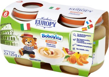 BoboVita Kuchnie Europy Włoski mus z morelami dwupak 2 x 125 g