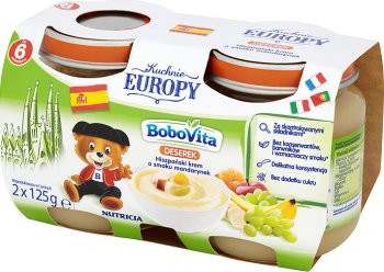 BoboVita Kuchnie Europy Hiszpański krem o smaku mandarynek dwupak 2 x 125 g