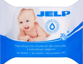 Jelp hypoallergenic baby wipes with natural oil
