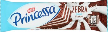 Nestle Princessa Zebra Kakao Waffel mit Sahne Milch geschichtet
