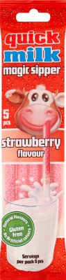 Quick Milk Flavored Straws for Strawberry Flavored Milk (5x6g)