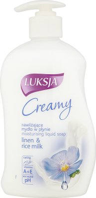 Luksja Creamy nawilżające mydło w płynie z dozownikiem len i mleczko ryżowe