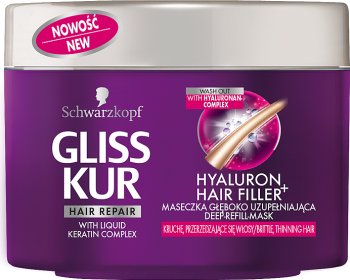 Schwarzkopf Gliss Kur Hyaluron+ Hair Filler Maseczka Głęboko Uzupełniająca kruche, przerzedzające się włosy