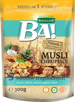 Bakalland Müsli knackig 5 tropische Früchte