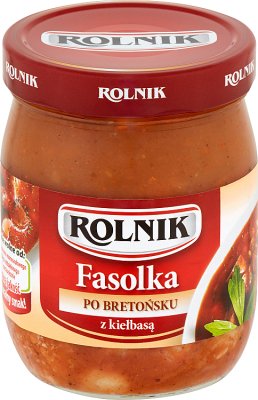 Rolnik Fasolka po bretońsku z kiełbasą