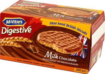 McVitie's Milk Chocolate Digestive Biscuits wheat in milk chocolate 200 g