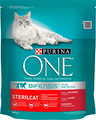 Purina One Sterilcat Complete food for adult cats rich in beef and wheat