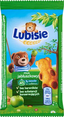 Petitki Lubisie oso con mousse de manzana bizcocho con relleno de 30 g
