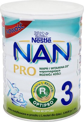 Nestlé NAN PRO 3 modificó la leche en polvo para niños Junior con L. reuteri