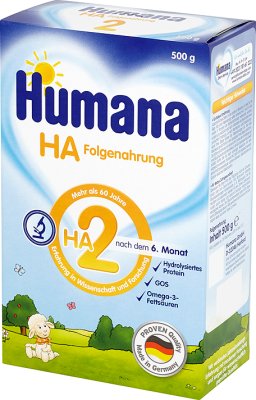 Humana HA 2 Hipoalergiczne Mleko następne dla niemowląt po 6. miesiącu
