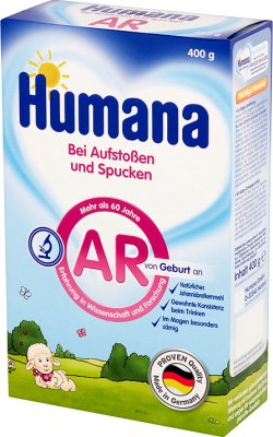 Humana AR молока, начиная с рождения против ulewaniom