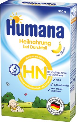 Humana HN Mleko początkowe przy biegunce dla niemowląt, dzieci i dorosłych, z bananami